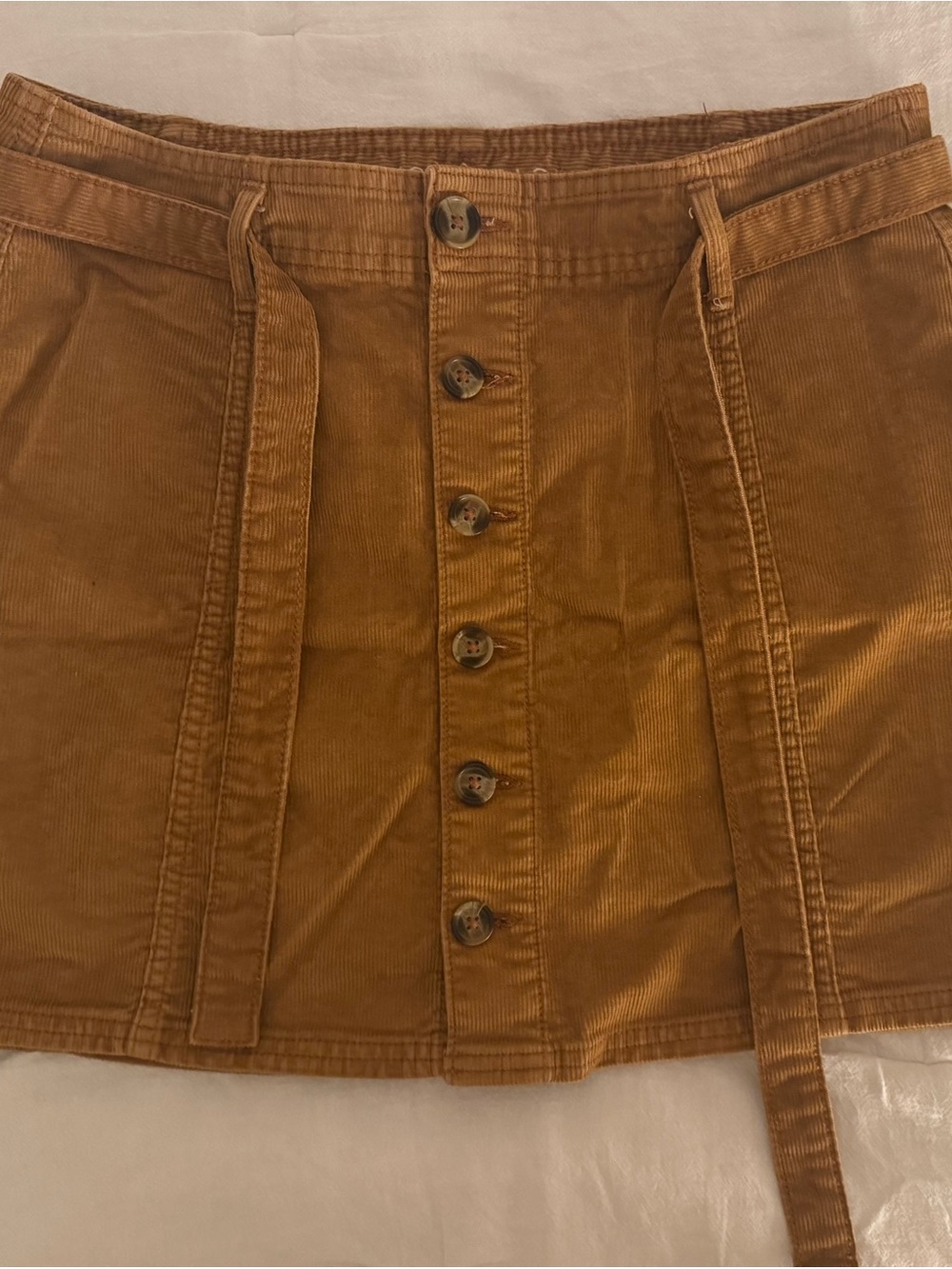 American Eagle Outfitters Mustard Brown Corduroy Button Mini Skirt